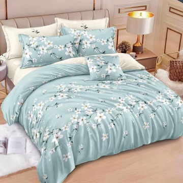 Lenjerie de pat cu cearceaf cu elastic, 6 piese, policoton, 200x230 cm, T29