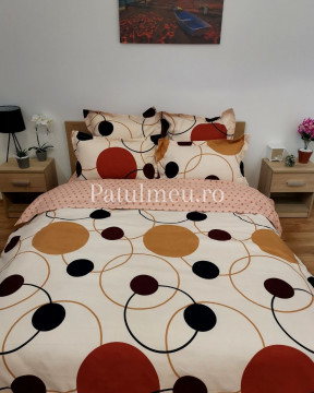 Set lenjerie de pat culoare bej / maro