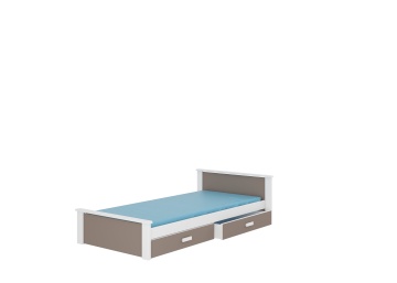 Pat copii ADRK ALDEX – 90x200 cm – Alb / Trufă – fotografie de catalog a modelului