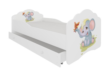 Pat copii ADRK CASIMO – 70x140 cm – Alb – prezentare tehnică sau de produs