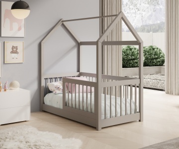Pat copii ADRK Graja House – 70x140 cm – Gri – fotografie de catalog a modelului