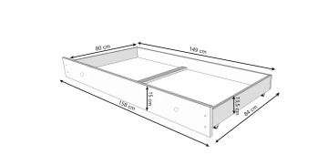 Pat copii ADRK PEPE – 80x160 cm – Alb – fotografie suplimentară de catalog – prezentare suplimentară a modelului