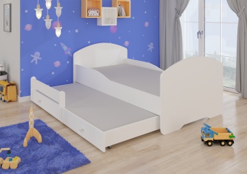 Pat copii ADRK PEPE II – 80x160 cm – cu somieră inclusă – Alb