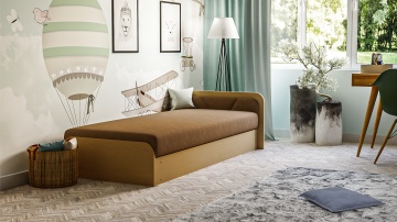 Pat ELTAP Parys, 80x190 cm, maro, Alova 67 BONELL INTEGRATĂ – prezentare vizuală a designului – cadru alternativ al produsului