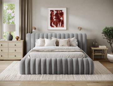 Pat tapițat ELTAP Carilla Bed, 140x200 cm, gri, Royal 04 – prezentare alternativă a modelului