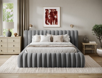 Pat tapițat ELTAP Carilla Bed, 160x200 cm, gri, Sola 06 – prezentare alternativă a modelului