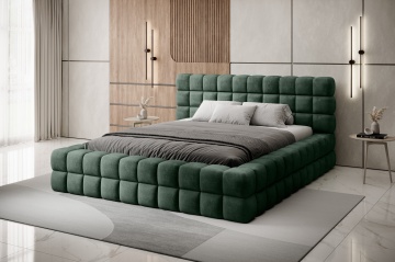 Pat tapițat ELTAP Dizzle Bed, 140x200 cm, verde, Amore 35 – fotografie de catalog a modelului