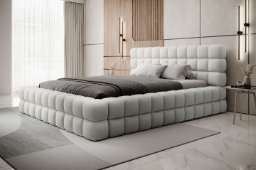 Pat tapițat ELTAP Dizzle Bed, 160x200 cm, alb, Royal 01 – prezentare vizuală a designului