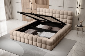 Pat tapițat ELTAP Dizzle Bed, 160x200 cm, bej, Amore 18 – vedere suplimentară a modelului