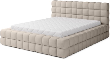 Pat tapițat ELTAP Dizzle Bed, 160x200 cm, bej, Touch 18, CU SOMIERĂ METALICĂ, Mecanism pe gaz, CU LADĂ