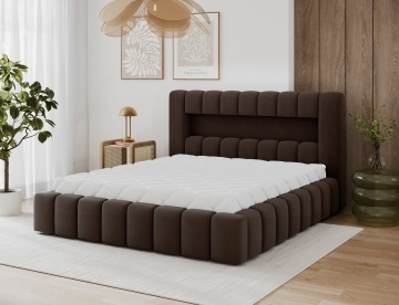 Pat tapițat ELTAP Lamica, 160x200 cm, maro închis, Monolith 29 – fotografie suplimentară de catalog – cadru alternativ al produsului