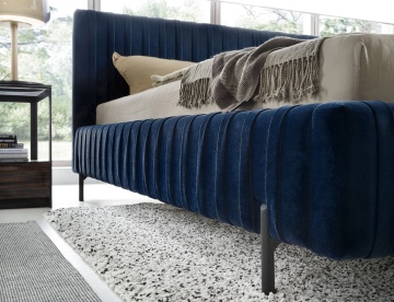 Pat tapițat ELTAP Plissa Bed, 160x200 cm, bleumarin, Velvetmat 40 – prezentare alternativă a modelului
