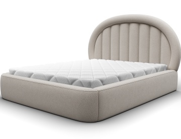 Pat tapițat ELTAP Tapedo Bed, 140x200 cm, bej, Xillar 18, CU SOMIERĂ METALICĂ, Mecanism pe gaz, CU LADĂ