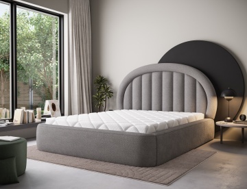 Pat tapițat ELTAP Tapedo Bed, 180x200 cm, gri, Amore 04 – prezentare vizuală a designului
