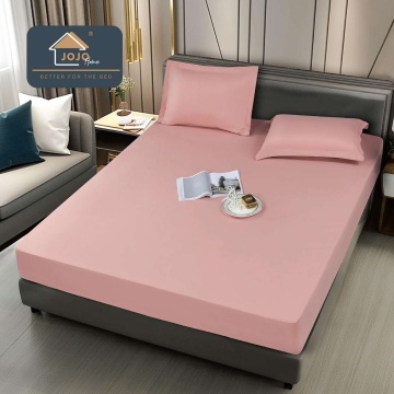 Husa de pat impermeabila cu elastic, policoton, 90/160/180x200 cm, Roz, HIJ-05