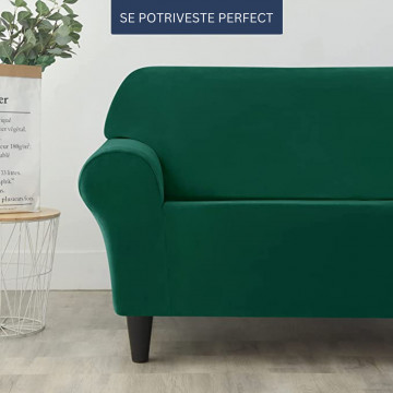 husa elastica pentru canapea 2 locuri culoare verde