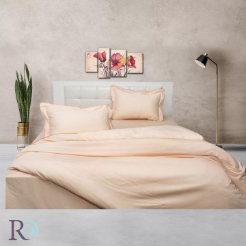 Lenjerie de pat, 100% bumbac satin, roz piersică, Roxyma Dream – fotografie de prezentare a produsului