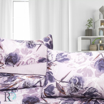 Lenjerie de pat Galina, 100% bumbac satin, roz/violet, Roxyma Dream – prezentare vizuală a produsului