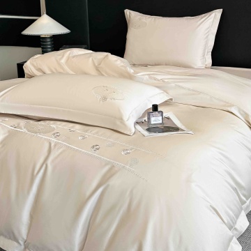 Set lenjerie de pat JoJo Home crem, 4 piese, pentru pat dublu