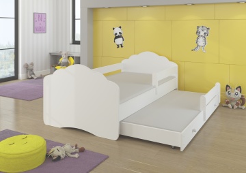 Pat copii ADRK CASIMO II – 80x160 cm – cu somieră inclusă – cu barieră de protecție