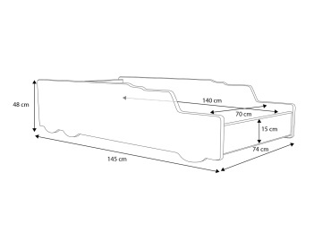 Pat copii ADRK CONSTRUCTION CAR – 70x140 cm – prezentare alternativă a modelului