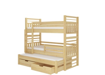 Pat copii ADRK HIPPO – 80x180 cm – Pin natural – fotografie de catalog a modelului