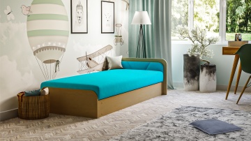 Pat ELTAP Parys, 80x190 cm, albastru, Alova 29 BONELL INTEGRATĂ – fotografie de catalog a modelului – cadru alternativ al produsului