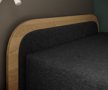 Pat ELTAP Parys, 80x190 cm, negru, Sawana 14 BONELL INTEGRATĂ – prezentare vizuală a designului
