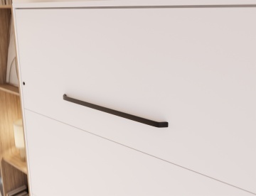 Pat rabatabil ADRK Vivario 120 – 120x200 cm – Alb – detaliu al mânerului negru și al frontului
