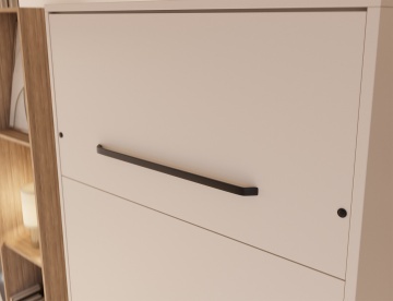 Pat rabatabil ADRK Vivario 90 – 90x200 cm – Cașmir – detaliu al mânerului negru și al frontului