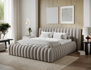 Pat tapițat ELTAP Carilla Bed, 160x200 cm, bej, Sola 18 – imagine de prezentare din galeria produsului