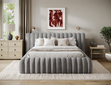 Pat tapițat ELTAP Carilla Bed, 160x200 cm, gri, Coralline 03 – prezentare alternativă a modelului