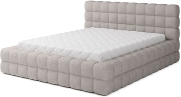 Pat tapițat ELTAP Dizzle Bed, 180x200 cm, gri, Jaffray 03, CU SOMIERĂ METALICĂ, Mecanism pe gaz, CU LADĂ