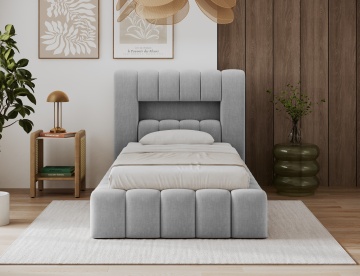 Pat tapițat ELTAP Lamica, 90x200 cm, gri, Nube 3 – prezentare alternativă a modelului – cadru alternativ al produsului