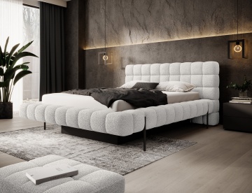 Pat tapițat ELTAP Magentta, 180x200 cm, alb, Royal 01 – fotografie de catalog a modelului