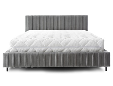 Pat tapițat ELTAP Plissa Bed, 140x200 cm, gri, Velvetmat 4 – vedere generală a produsului