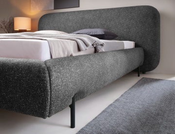 Pat tapițat ELTAP Pointt, 140x200 cm, gri, Breona 04 – prezentare vizuală a designului