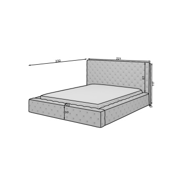 Pat tapițat ELTAP Princce, 180x200 cm, alb, Royal 01 – prezentare a produsului dintr-un alt cadru