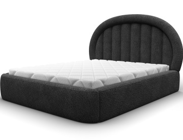 Pat tapițat ELTAP Tapedo Bed, 140x200 cm, gri închis, Royal 05, CU SOMIERĂ METALICĂ, Mecanism pe gaz, CU LADĂ