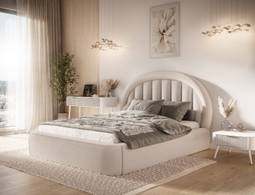 Pat tapițat ELTAP Tapedo Bed, 160x200 cm, bej, Xillar 18 – imagine de prezentare din galeria produsului