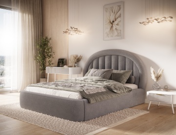 Pat tapițat ELTAP Tapedo Bed, 160x200 cm, gri, Amore 04 – imagine de prezentare din galeria produsului