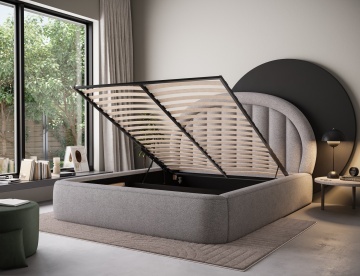 Pat tapițat ELTAP Tapedo Bed, 160x200 cm, gri, Xillar 04 – fotografie suplimentară de catalog