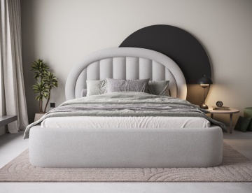 Pat tapițat ELTAP Tapedo Bed, 180x200 cm, Light grey, Amore 01 – prezentare alternativă a modelului