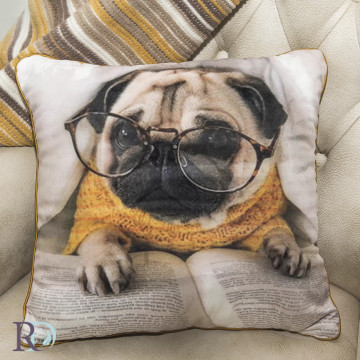 Pernă decorativă Puppy, 40x40 cm, maro / negru, Roxyma Dream