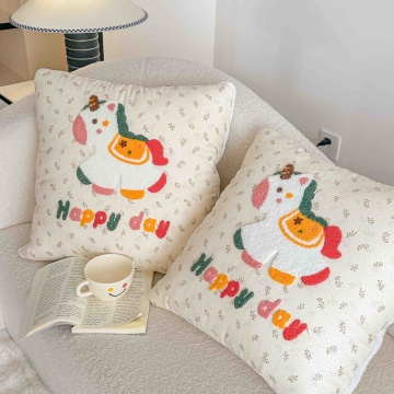 Pilotă copii și bebeluși 2 în 1 JoJo Home, crem, model căluț Happy Day, 100x145 cm - pernă decorativă