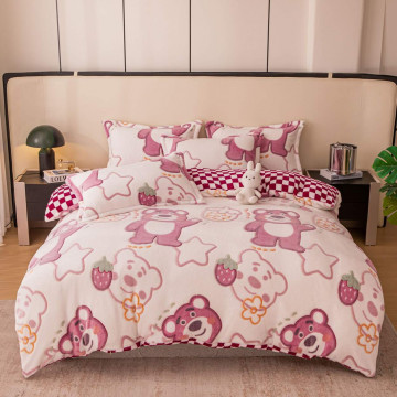 Lenjerie cocolino culoare alb / roz