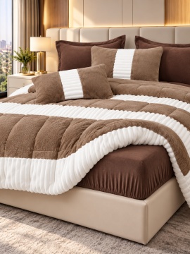 Set Johnny Home maro cu cearșaf elastic – fotografie produs