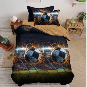Lenjerie de pat 1 persoană Football Energy 4 piese, cu cearceaf cu elastic, Policoton – Johnny Home