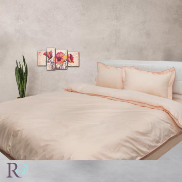 Lenjerie de pat, 100% bumbac satin, roz piersică, Roxyma Dream – imagine de catalog a produsului