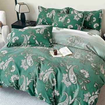 Lenjerie de pat finet pentru 1 persoană, 4 piese, verde, JoJo Home, FNJ1-272